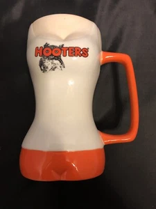 Hooters 3-D Ceramic Mug Novelty Bust-Shaped Orange & White Mug Large 16 fl.oz. - Picture 1 of 10