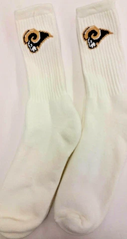 NFL St. Louis Rams Mens Socks Size 10-13 (2 Pairs) White Cover