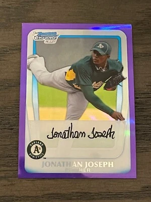 2011 Bowman Chrome Prospects Purple Refractor Jonathan Joseph #BCP126 /799 - Image 1 of 2