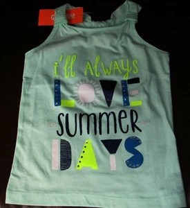 Gymboree Blue Safari mint green I'll Always Love Summer Days tank top NWT 5 - Picture 1 of 2