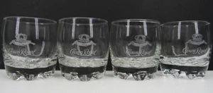 CROWN ROYAL Whiskey Rocks Etched Logo Glass Glasses Set Of 4 nice n classy.. - Picture 1 of 10