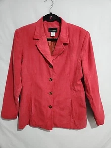 Joshua Berger Red Silk Linen Tailored Jacket Blazer Size 14 (4600) - Picture 1 of 6