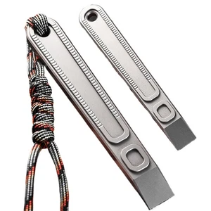 Premium TC4 Titanium EDC Multi Tool Pry Bar Outdoor Survival Anti slip Handle - Picture 1 of 11