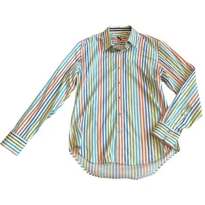 Robert Graham X Colorful Stripe Shirt Long Sleeve Button Down Cotton Size Medium - Picture 1 of 11