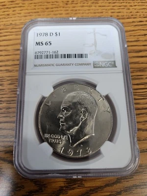 1978-D $1 Ike Dollar NGC MS65 - Image 1 of 2