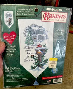 DIMENSIONES Contado Punto de Cruz KIT NOEL, C'EST L'AMOUR - BANNER CON PERCHA DE ALAMBRE - Imagen 1 de 4