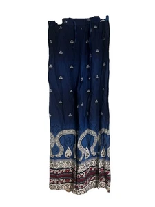 Pantalones Connection 18 Azul Boho Rayón Talla Mediana - Imagen 1 de 4