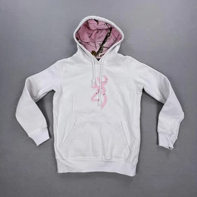 Sudadera con Capucha Browning For Her Mujer Pequeña Blanca Rosa Camuflada Logo Ciervo Sudadera Foto 1 de 4