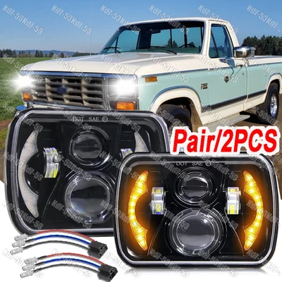 2x Faros LED 5X7" 7x6" con DRL Turn A++ Para Ford F-150 1981 1982 1983 1984 Foto 1 de 4