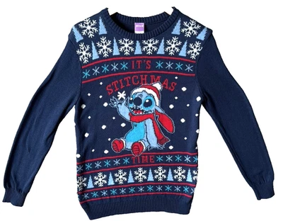Disney синий стежок праздник Рождественский свитер "It's Stitchmas"! XL (14-16) унисекс - Изображение 1 из 4