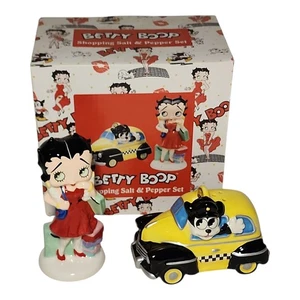 Betty Boop Shopping Taxi Cab Salt & Pepper Shaker Set 2007 King New In Box - Picture 1 of 12