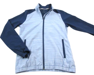 Adidas Golf Wind Jacket Womens Small Blue Navy Space Dye Bandon Dunes Full Zip - Picture 1 of 8