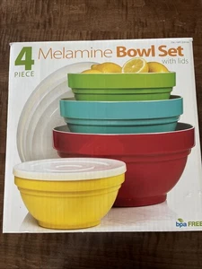 Set di ciotole di miscelazione in melamina con coperchi, 4 pezzi - Foto 1 di 5