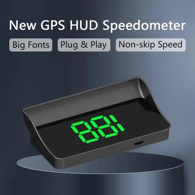 Digital HUD Speedometer MPH Car Head Up Display GPS Speed Meter Windscreen New - Image 1 of 4