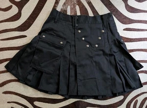 Utilikilt schwarz spartanischer Kilt Größe Taille 37 Länge 21,5 Cargotaschen gebraucht, in einwandfreiem Zustand - Bild 1 von 8