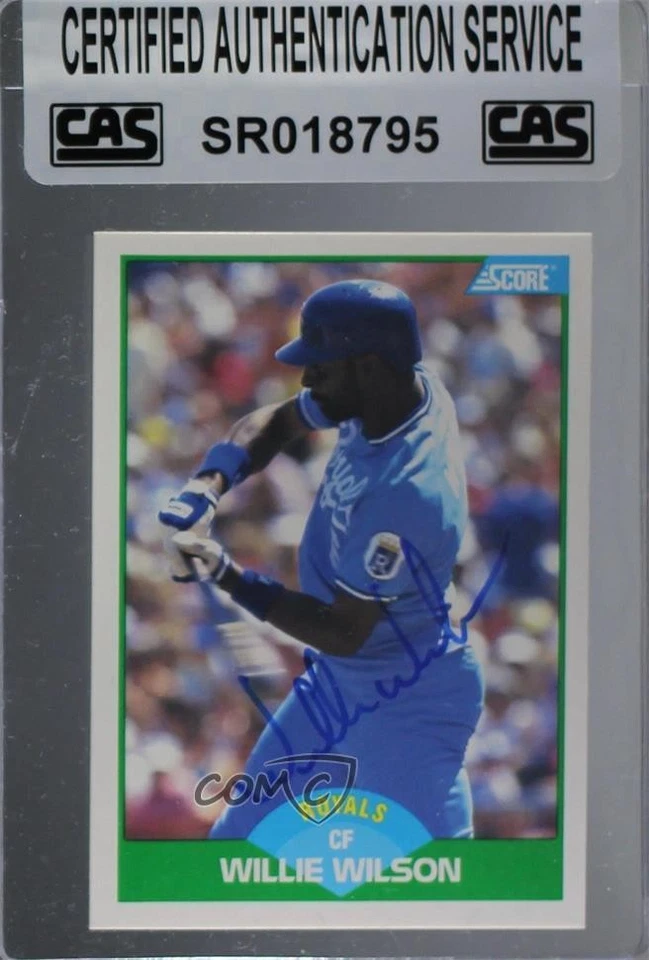 CAS Certified 1989 Score Willie Wilson #28 Sealed Auto - Image 1 of 2