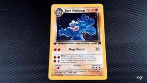 Dark Machamp 10/82 Team Rocket 1st Edition Holo Rare Swirl - Picture 1 of 4