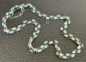 Vintage Schoffel & Co. Austria Aurora Borealis Kristall schwarz Strass Halskette - Bild 1 von 9