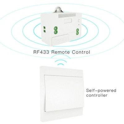 433MHz Wireless Remote Control Kinetic Self-powered No Battery Wall Light Switch - Image 1 of 4