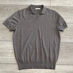 Suitsupply Merinowolle Luxus Poloshirt Herren Large Kurzarm Braun Freizeit - Bild 1 von 7