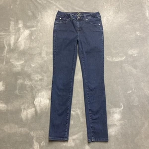MiracleBody Jeans Womens 6 Mid Rise Slimming Straight Dark Wash Stretch Denim - Picture 1 of 11