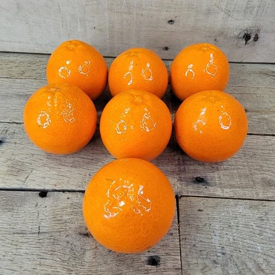 Set Of 7 Large Ceramic Oranges Vintage Fruit - Image 1 of 4
