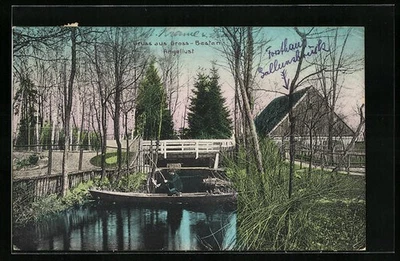 Gross-Besten, Angler im Boot, Ansichtskarte  - Bild 1 von 2