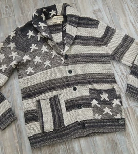Ralph Lauren Denim & Supply Chunky-Knit USA Flag Cardigan - Size Large - Picture 1 of 8