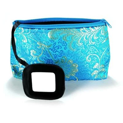 BOLSA DE MAQUILLAJE DE SEDA CON ESPEJO Estuche de Viaje Suave Cartera Tela Brocado ELECCIÓN DE COLORES Foto 1 de 4