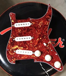 Loaded SSS Stratocaster Pickguard w/Fender USA Specs & Squier Ceramic Pickups - Picture 1 of 3