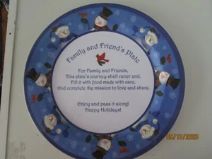 FAMILY AND FRIEND'S PLATE...11" WITH SNOWMEN - Picture 1 of 1