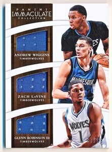 2014-15 Immaculate Wiggins LaVine Robinson III Triple Jersey Rc #T-MIN2 (87/99)