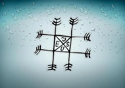Autocollant sticker islandais symbole magique viking odinicraven maladeilan r2