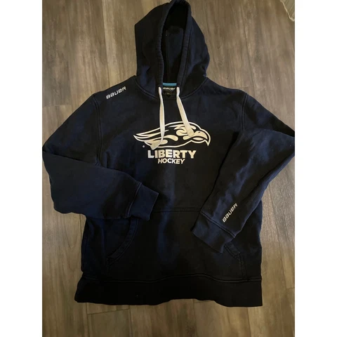 Liberty University Sweatshirt Hockey Hoodie Hood Bauer Mens Small Black Cover