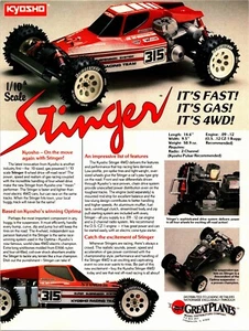 Kyosho Stinger RC todoterreno 1/10 4x4 anuncio impreso arte de pared decoración efímera - Imagen 1 de 1