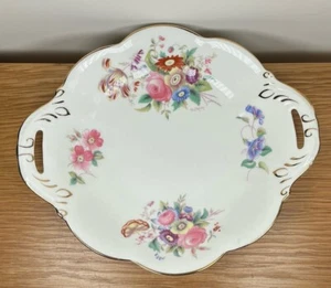 COALPORT ‘Junetime’ 8.5 inch Fine Bone China Hand Painted Handled Dish Signed - Picture 1 of 10