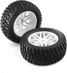15502 HSP 1/10 Off-Road Short Course Truck Wheel Complete Tyre on White Rim 2PC - Picture 1 of 3
