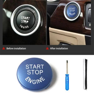 Blue Engine Start Stop Push Button Cover For BMW E90 E91 E60 X5 E84 E83 E71 E72 - Picture 1 of 13