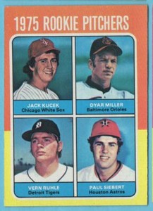 1975 Topps Rookie Pitchers - Jack Kucek/Dyar Miller/Vern Ruhle/Paul Siebert #614