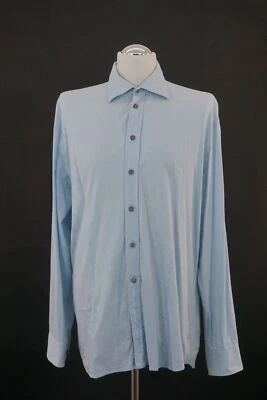 HUGO BOSS Red Camicia da Ufficio XL Blu Azzurro Lunghe Elasticizzato B324 - Immagine 1 di 4