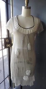 GORGEOUS *4 LOVE & LIBERTY* Johnny Was Silk Chiffon Sheer Metallic Dress XS NWOT - Picture 1 of 7