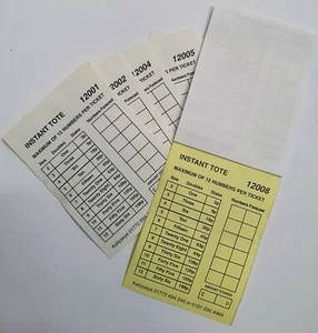VERPACKT SOFORT TOTE TICKETS PAKET 1000 NCR, TOTE ZIEHUNG, FUNDRAISING, NUMMERIERT - Bild 1 von 1