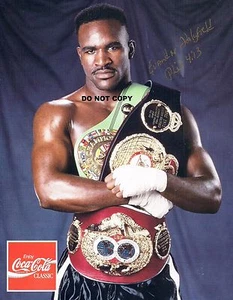 EVANDER HOLYFIELD 8X10 AUTHENTIC IN PERSON SIGNED AUTOGRAPH REPRINT PHOTO - Picture 1 of 1