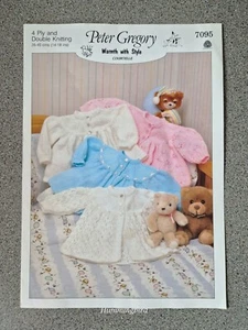 Peter Gregory 7095 Original Babies Knitting Pattern Matinee Jackets DK/4 Ply - Picture 1 of 1