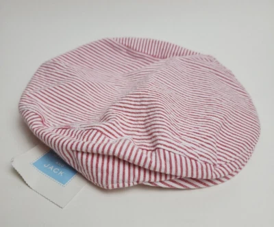 Janie and Jack 2T/3T Newsboy Seersucker Hat Pink White Stripes Toddler Unisex - Image 1 of 4