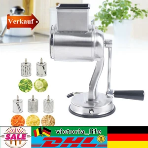 Küchen Gemüsehobel Reibe Trommelreibe Lebensmittel Gemüse Nussmühle mit 5 Drum - Bild 1 von 15