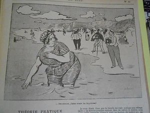 Caricature 1895 - Les photographes prenant une personne obèse - Imagen 1 de 1