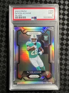 2023 Panini Prizm Football Silver Prizm #365 De'Von Achane RC Dolphins PSA 9 - Picture 1 of 2