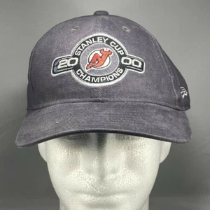 Vintage New Jersey Devils Hat 2000 Champions NJ Black Fade Adjustable New Era  - Picture 1 of 6