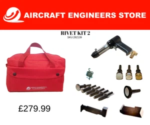 KIT DE PISTOLA DE REMACHE DE HERRAMIENTAS DE AVIÓN 2 - 2X, 3X O 4X CON BARRAS DE BUCKING Y BROCHES EN BOLSA - Imagen 1 de 1